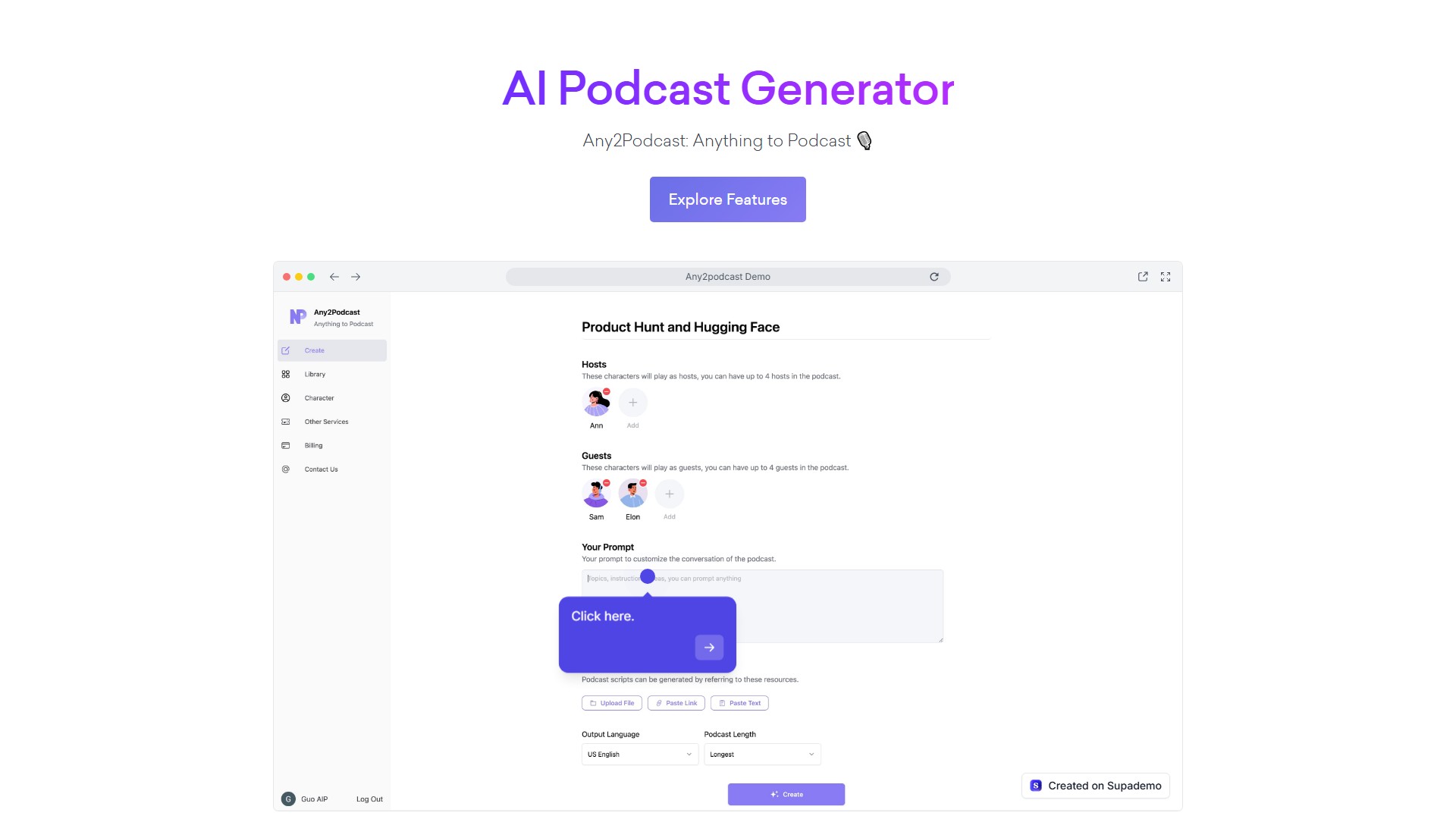 Any2Podcast | AI Podcast Generator - AI Tool
