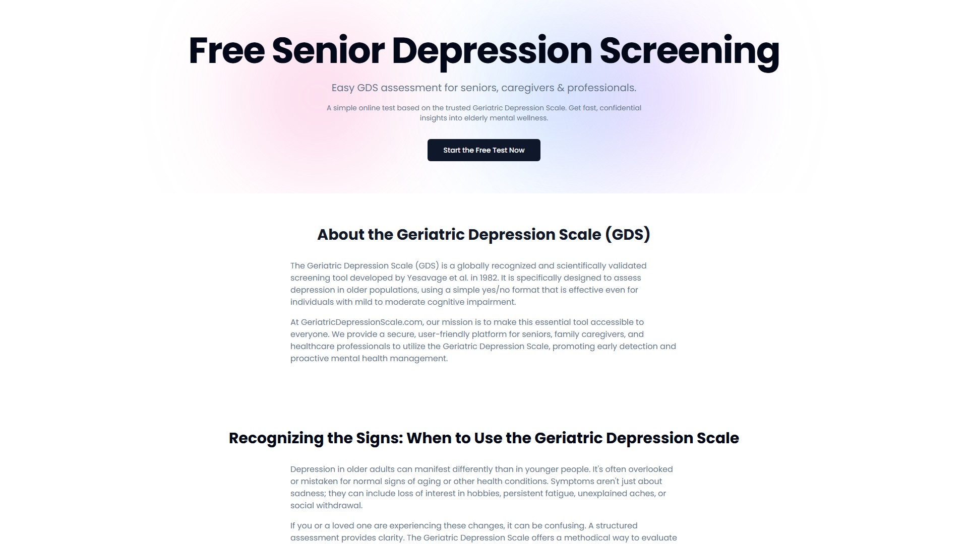 Geriatric Depression Scale - AI Tool