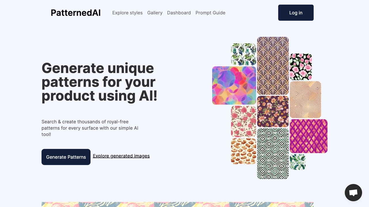 Patterned AI - AI-generated seamless patterns... - ToolAI.io