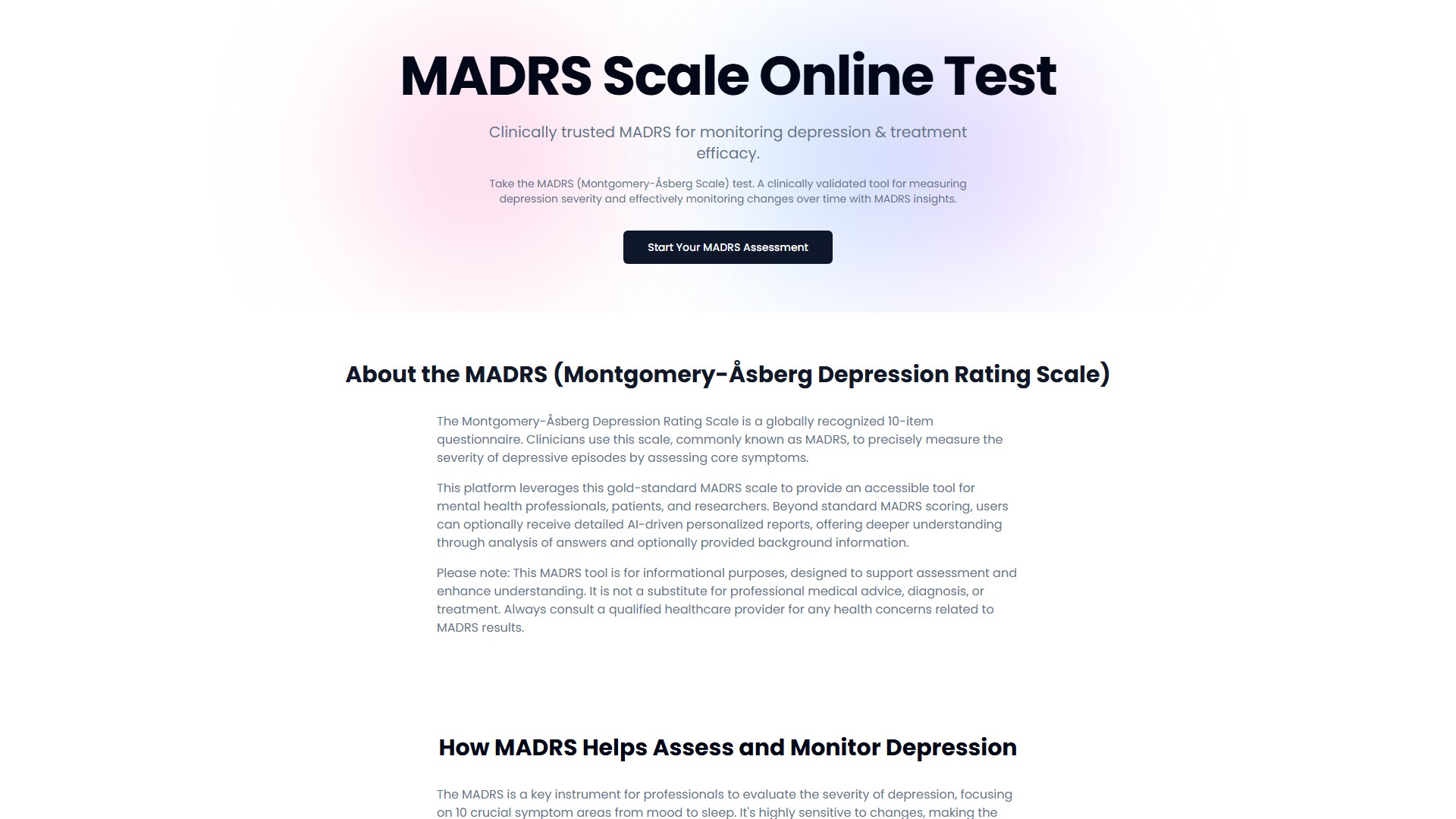 MADRS - AI Tool