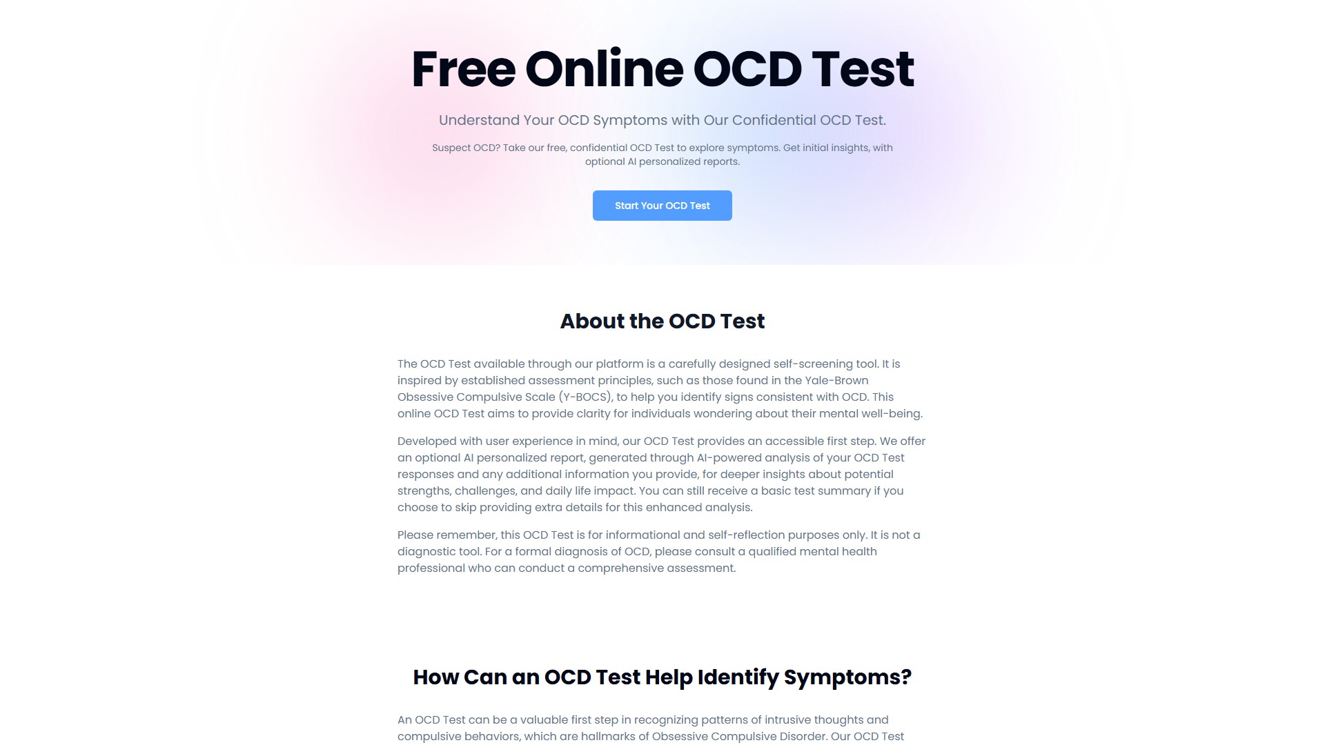 OCD Test - AI Tool